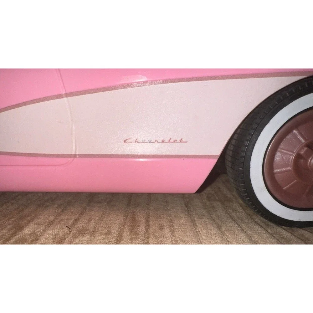 Hot Wheels Corvette Barbie RC Pink Convertible Car with Remote Control EUC
